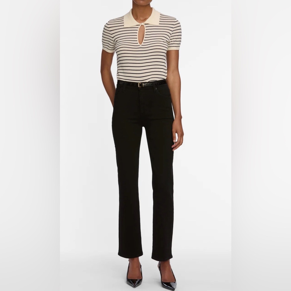 Frame Le High Straight High Rise Black Denim Jeans Size 26 NWT